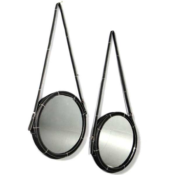 Leather Hanging Round Mirror - Deszine Talks