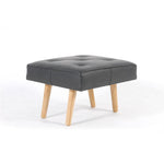 ギャラリービューアに画像を読み込みます。 Leather upholstery with button square stool with wooden Legs - Deszine Talks