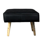 ギャラリービューアに画像を読み込みます。 Leather upholstery square stool with wooden Legs - Deszine Talks