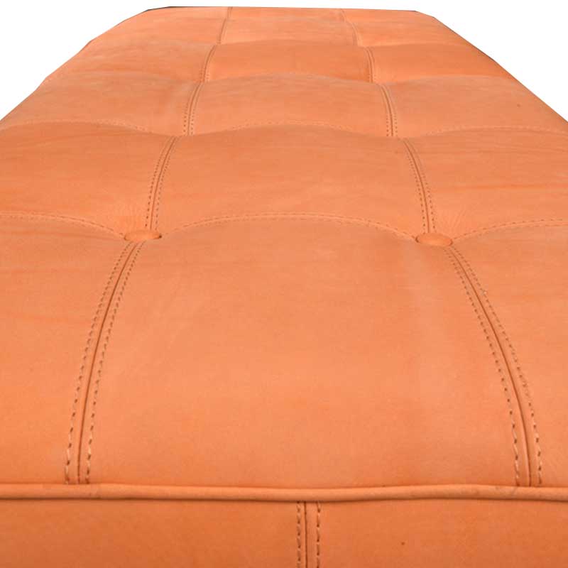 Upholstery Leather Bench, Cognac color - Deszine Talks