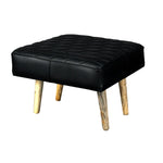ギャラリービューアに画像を読み込みます。 Leather upholstery square stool with wooden Legs - Deszine Talks