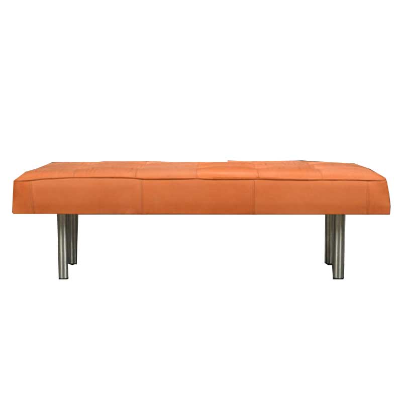 Upholstery Leather Bench, Cognac color - Deszine Talks