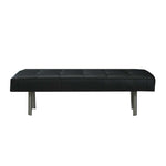 ギャラリービューアに画像を読み込みます。 Bench in buttoned black leather and polished steel - Deszine Talks