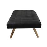 ギャラリービューアに画像を読み込みます。 Daybed in buttoned black leather with massive oblique legs - Deszine Talks