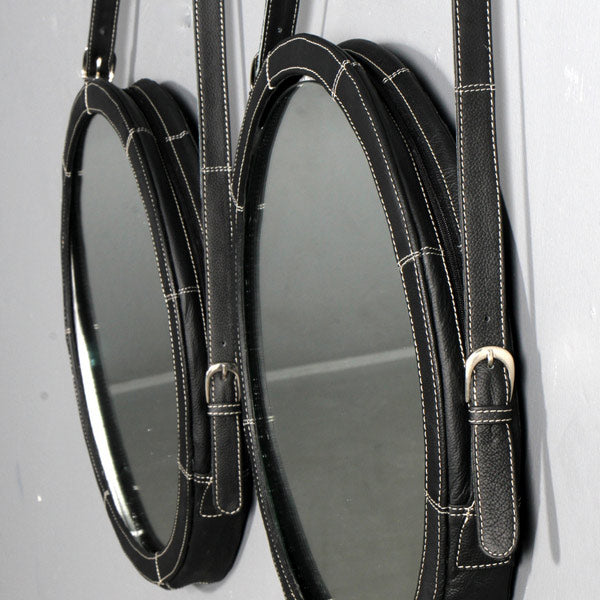 Leather Hanging Round Mirror - Deszine Talks