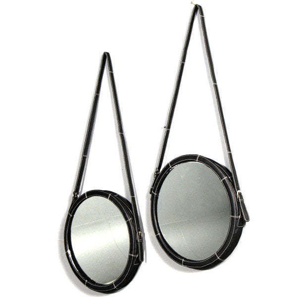 Leather Hanging Round Mirror - Deszine Talks