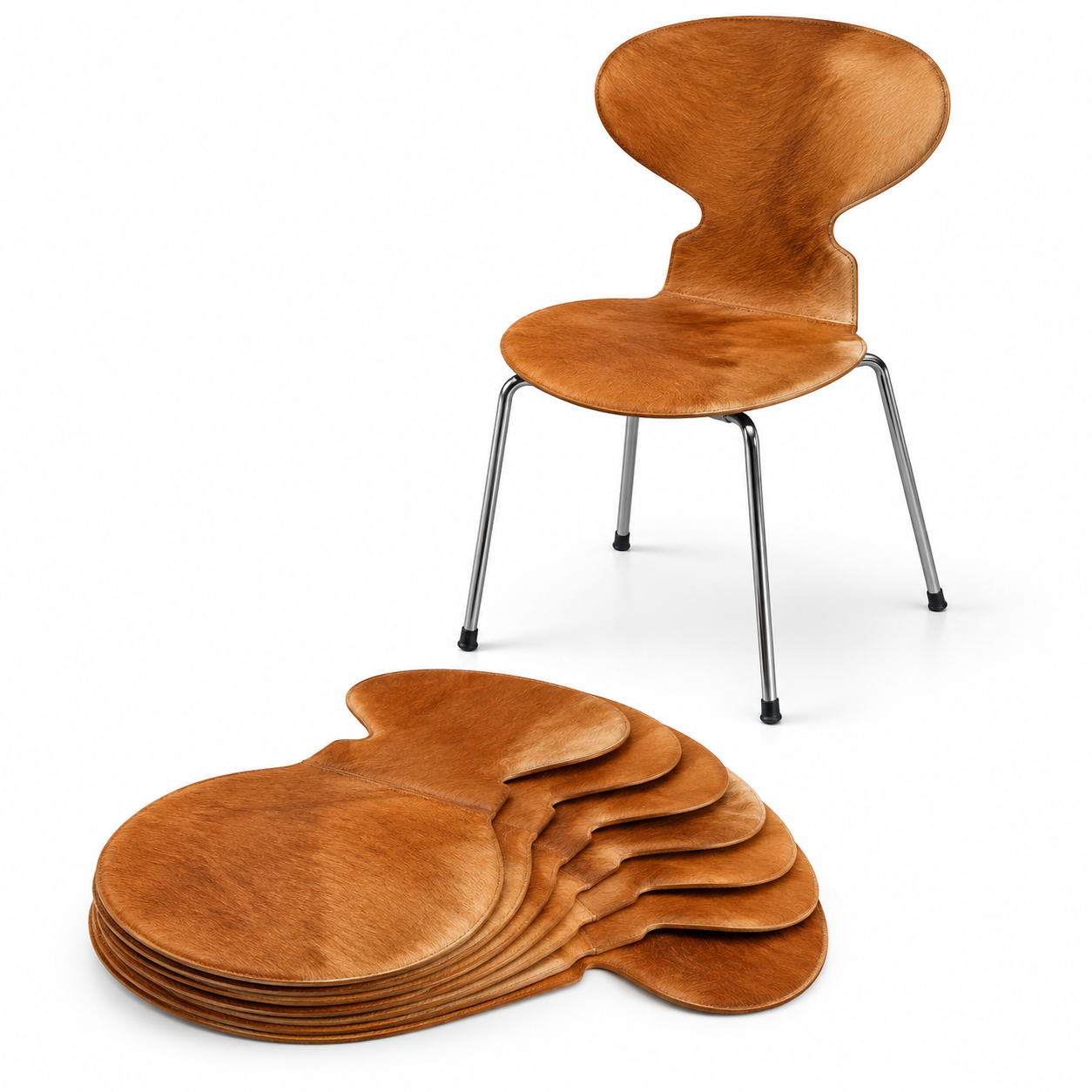 Hairon Leather Chair Covers for Arne Jacobsen Ant Chair 3101 | Set of 6