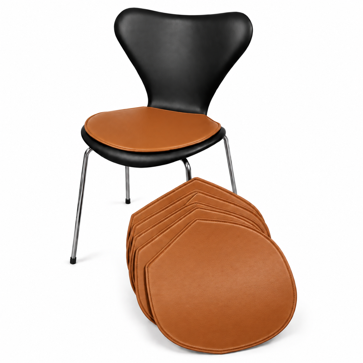 Leather Seat Cushions for Arne Jacobsen Series 7 Chair Model 3107/3207 | Set of 6