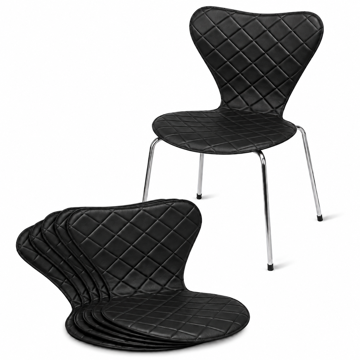 Zig-Zag Design Leather Covers for Arne Jacobsen Series 7 Model 3107/3207