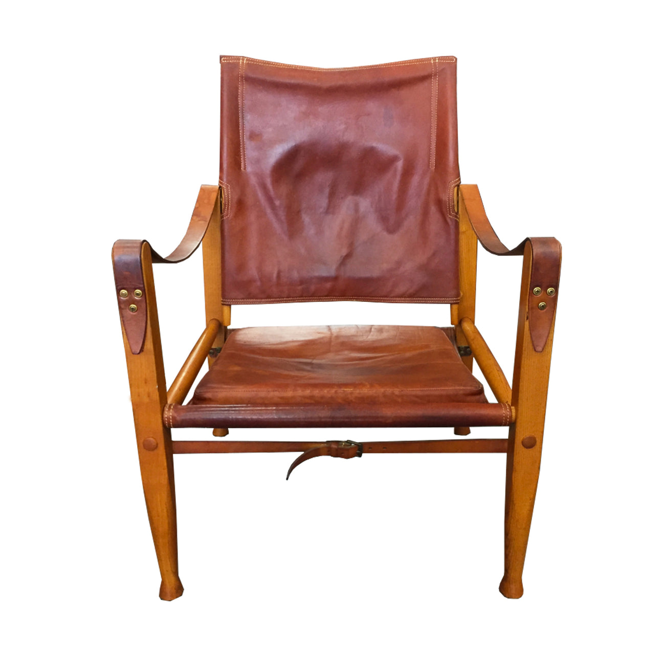 Leather replacement kit with cushion and leather straps in Tan Color for the safaristol chair - Deszine Talks