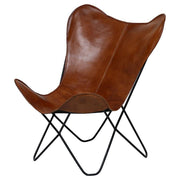 Butterfly Chair in Tan Color Leather - Deszine Talks