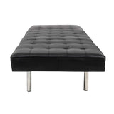 Daybed Upholstered with buttoned black leather cushion. - Deszine Talks