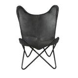 Butterfly Chair with Black Leather Seat - Deszine Talks