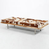 Daybed in Multicolor leather with wooden frame and steel legs - Deszine Talks