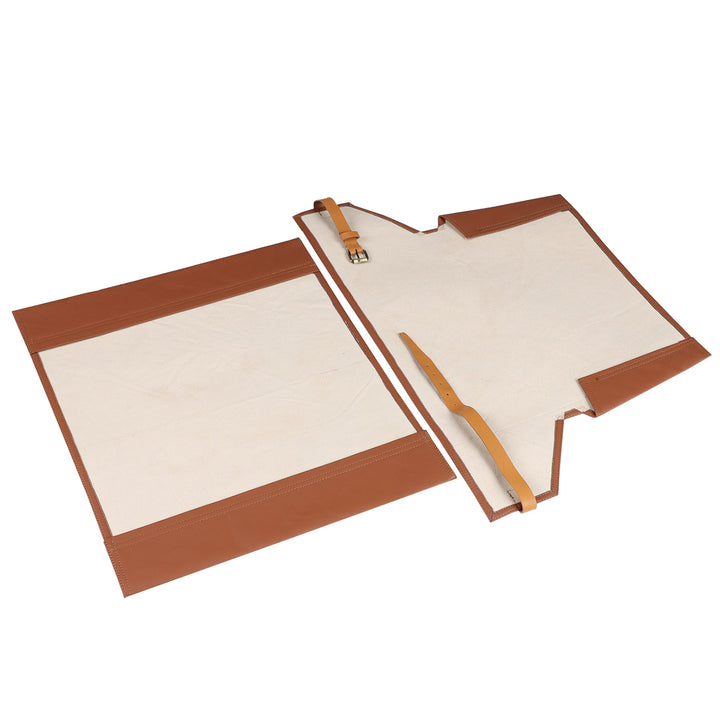 Leather replacement kit with cushion and leather straps in Tan Color for the safaristol chair - Deszine Talks