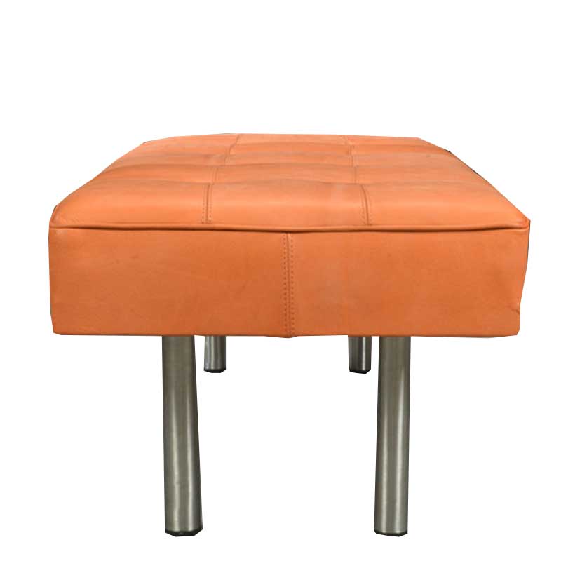 Upholstery Leather Bench, Cognac color - Deszine Talks