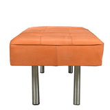 Upholstery Leather Bench, Cognac color