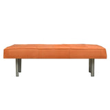 Upholstery Leather Bench, Cognac color