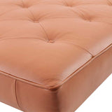 Daybed in Tan color Leather with wooden Legs - Deszine Talks
