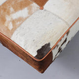 Bench in cowhide leather with wooden legs - Deszine Talks