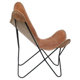 Butterfly Chair with Black Leather Seat - Deszine Talks