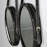 Leather Hanging Round Mirror