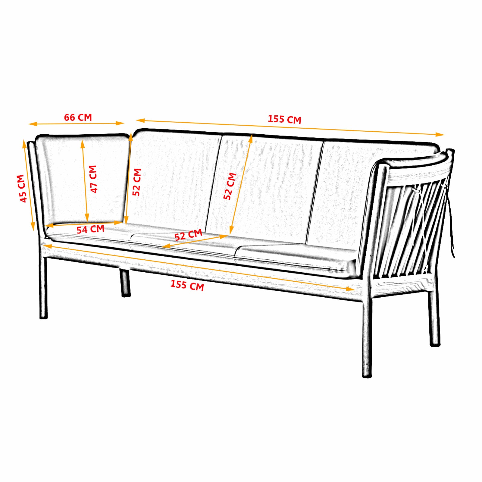 Pillow kit for Erik Ole Jørgensen. Couch sofa- 3pers, model J149 - Deszine Talks